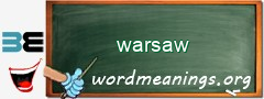 WordMeaning blackboard for warsaw